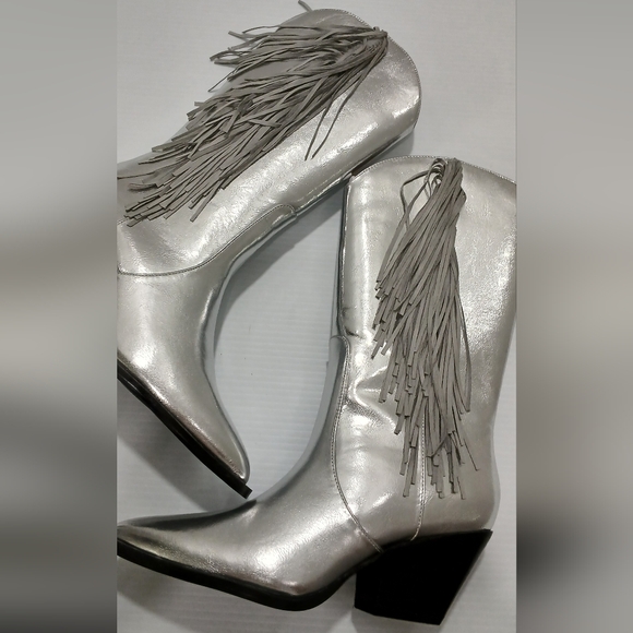 BILLINI Cowgirl Boots ANDE Silver Fringe 🔥❤️🩶 Women's Size 7 NEW - Picture 15 of 16